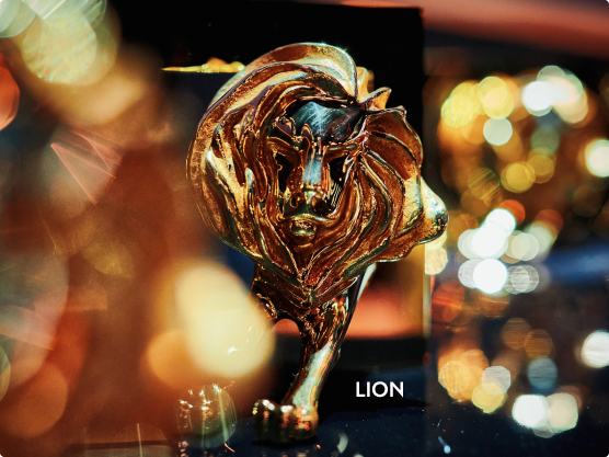 A Cannes Lions stage screen displaying the new Humour category award